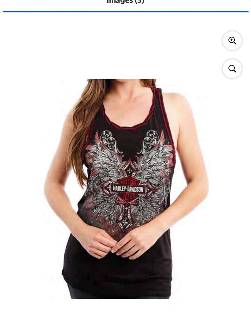 Harley-Davidson Black Tank with Red and Silver Winged Graphic